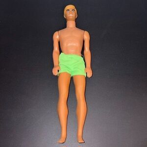 Vintage 1975 Sunset Malibu Ken Blond, Tan, Green Shorts #1088 Barbie Mattel